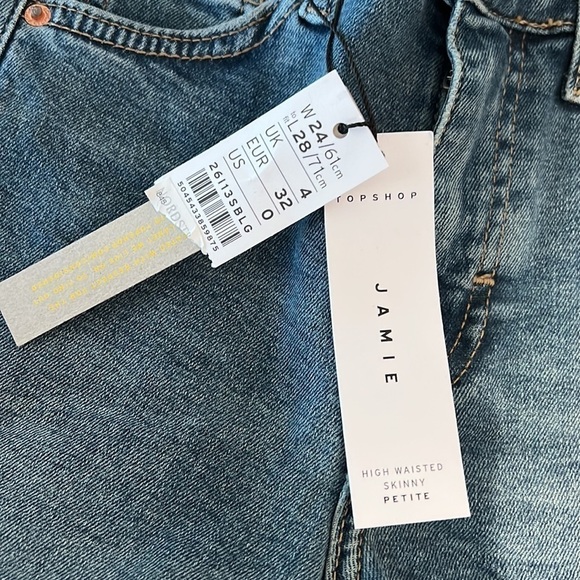 Topshop Jamie High Waisted Skinny Jeans NWT Size 0P JB - Picture 7 of 8